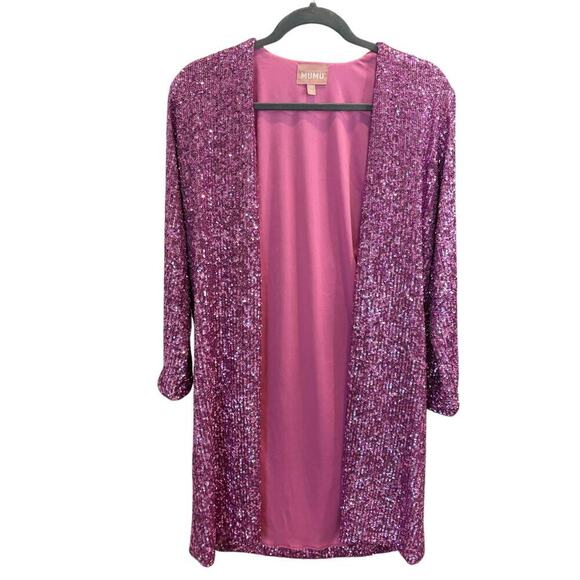 Show Me Your Mumu Encore Kimono Magenta Sequins Size XS - Picture 6 of 8
